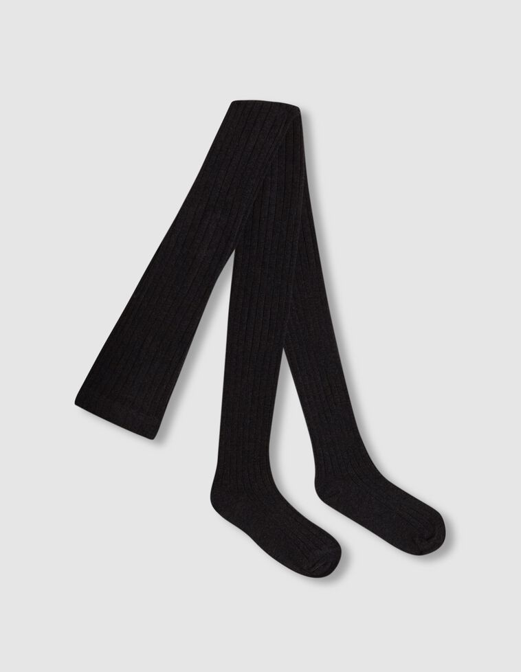 Collants básicos canelados cinza