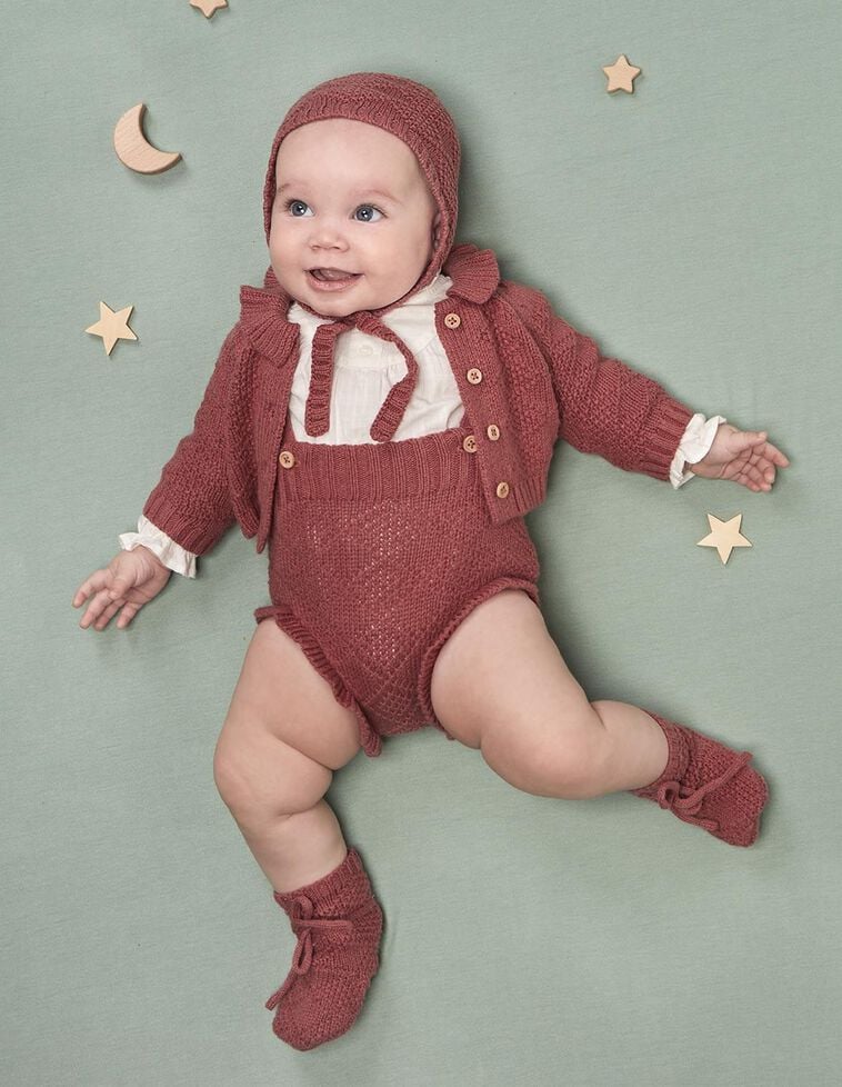 Casaco de malha especial com lã vermelha