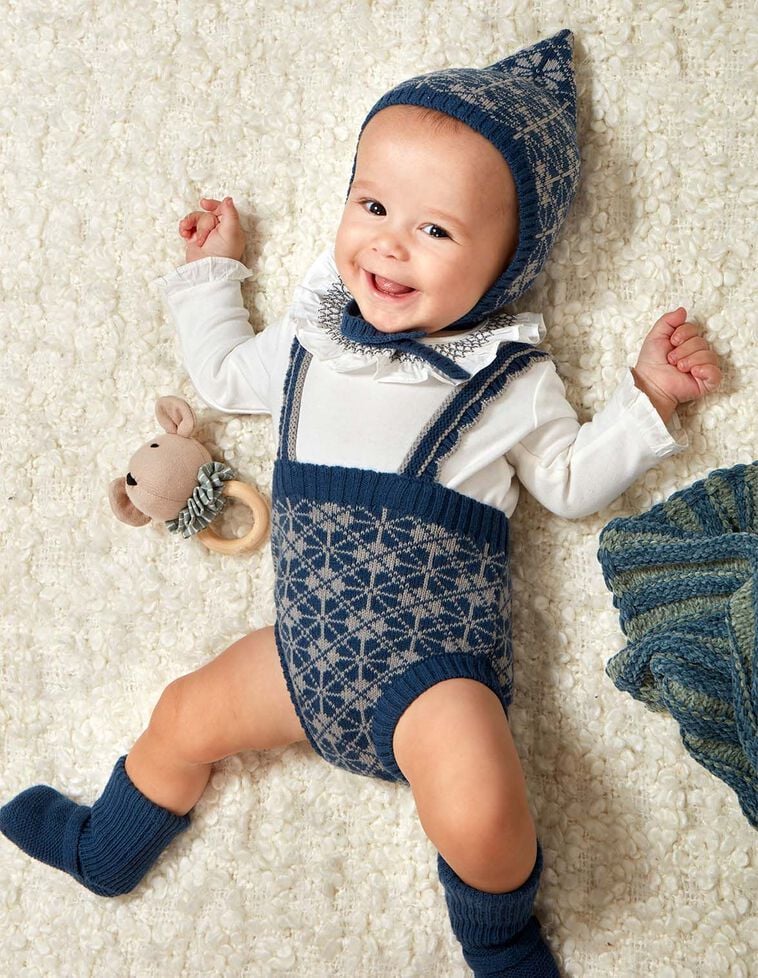 Calças curtas de malha azul