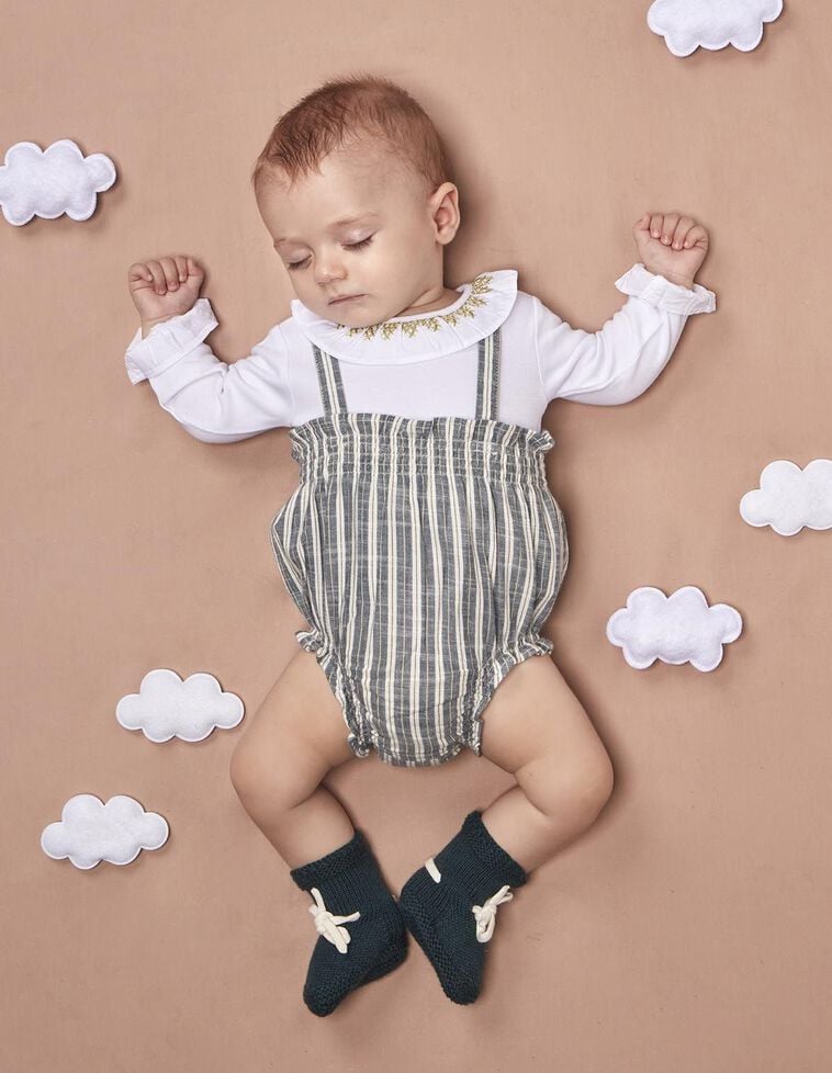 Bombacha com riscas verde-petróleo