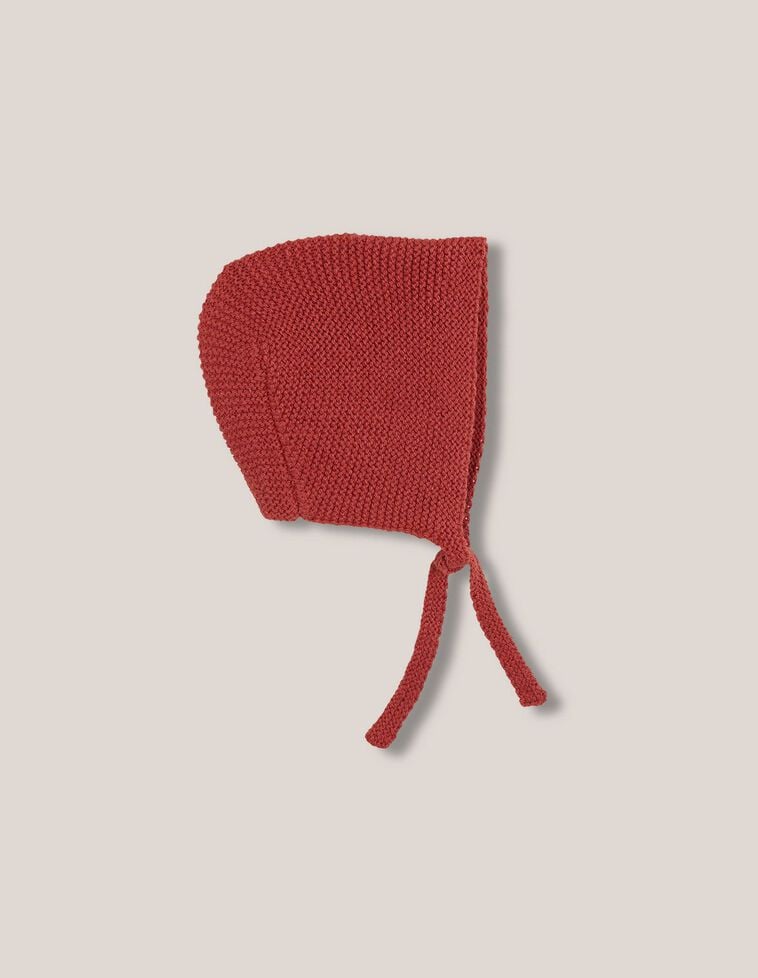 Capuz em malha jarreteira granada