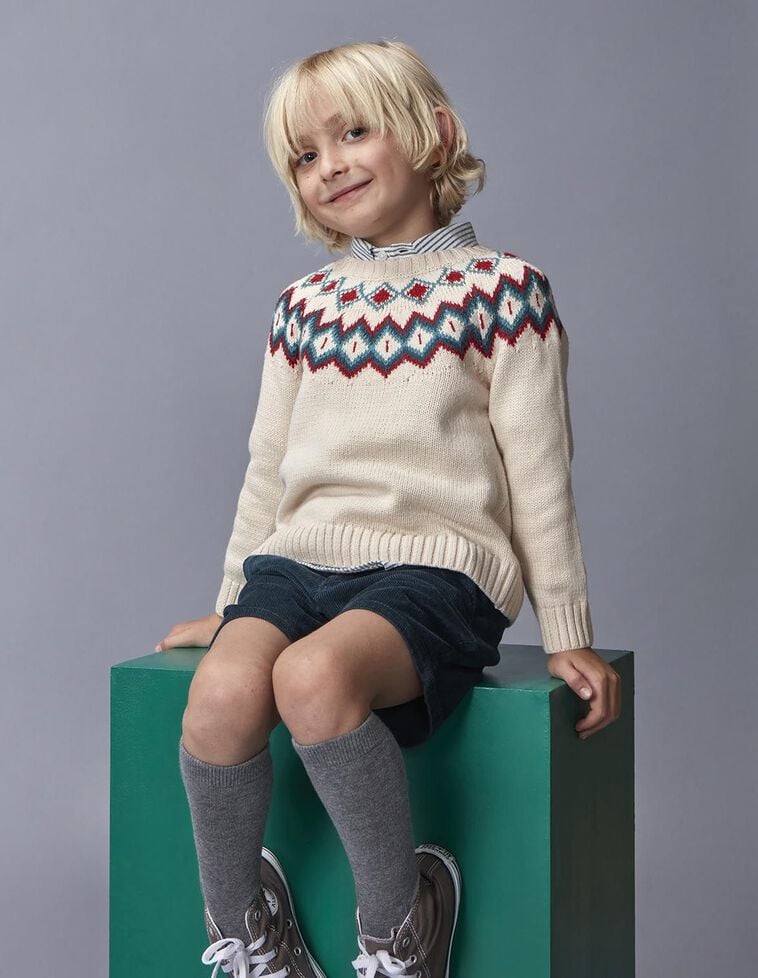 Camisola com lã e greca pedra