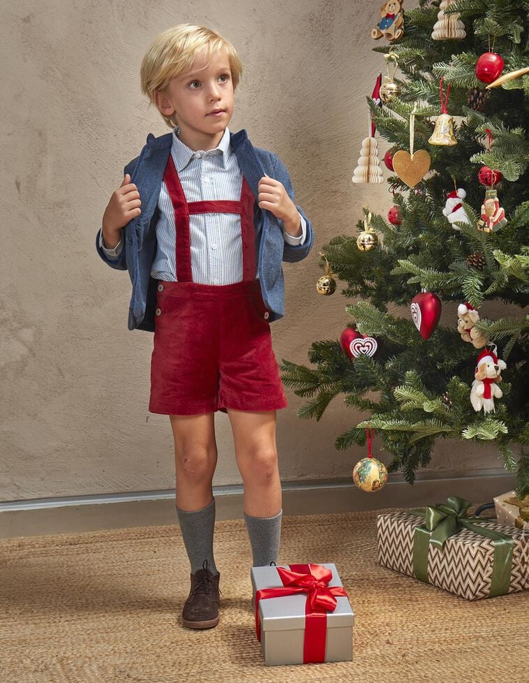 Calções de veludo granada