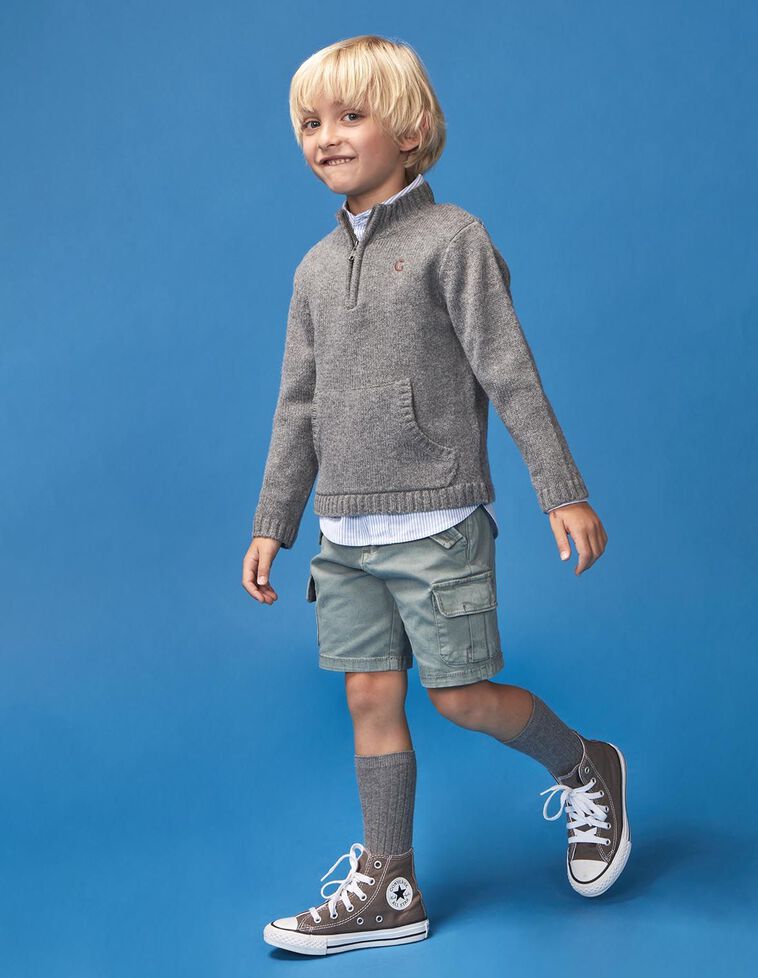 Calções cargo verde escuro