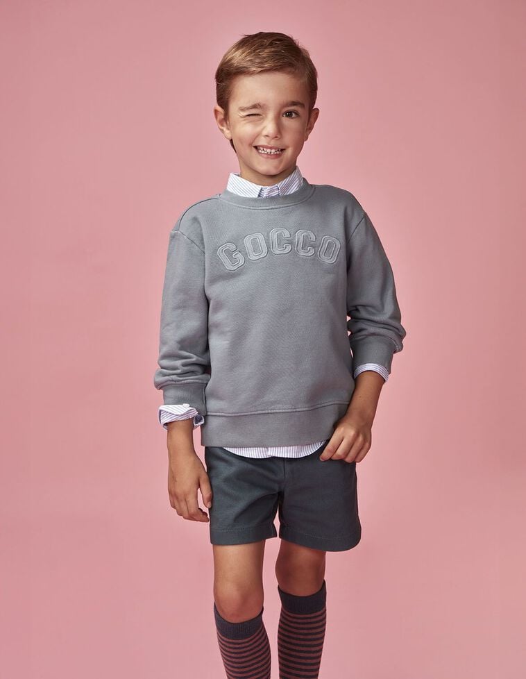 Calções com bolsos azul claro