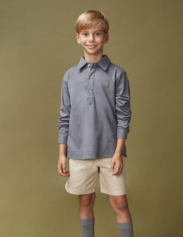 Camisa polo azul claro