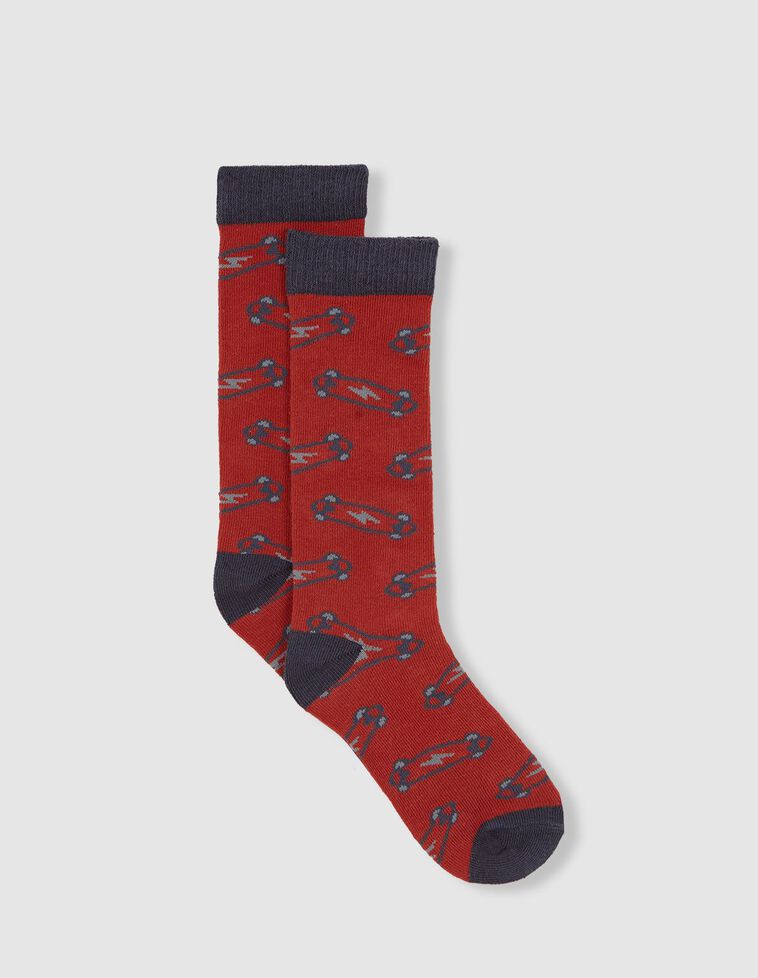 Meias com estampa skate granada