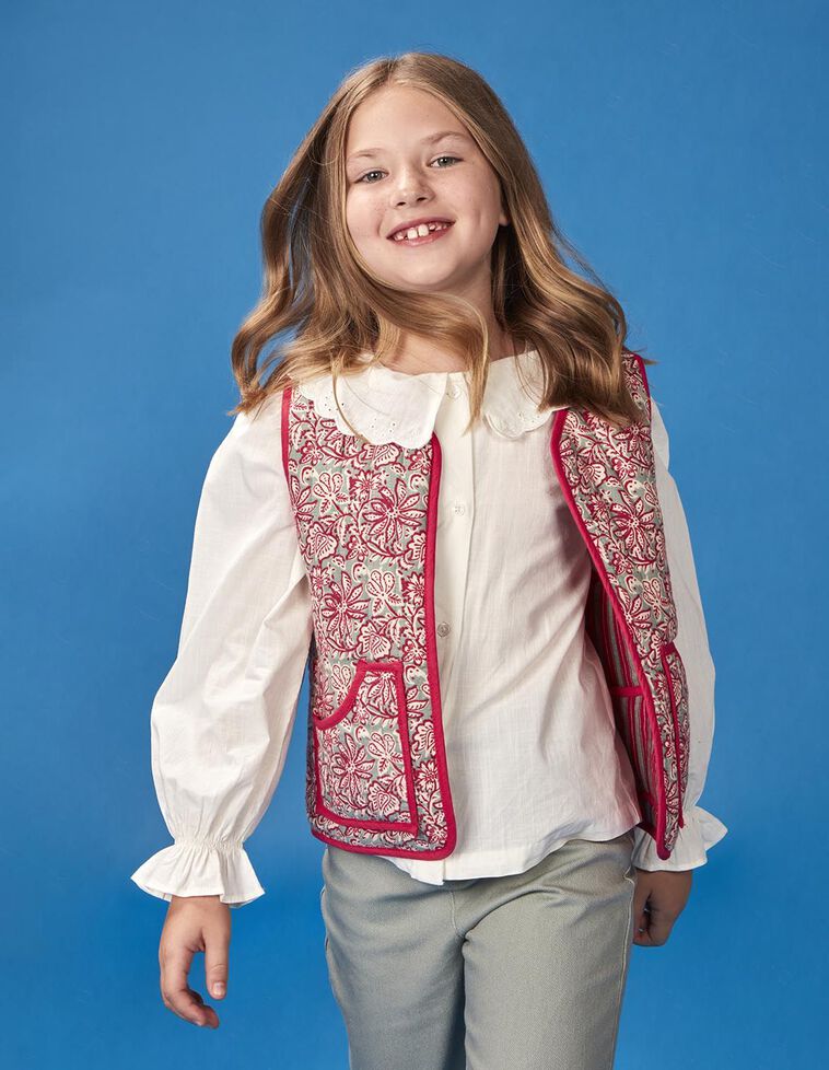 Colete acolchoado reversível verde escuro