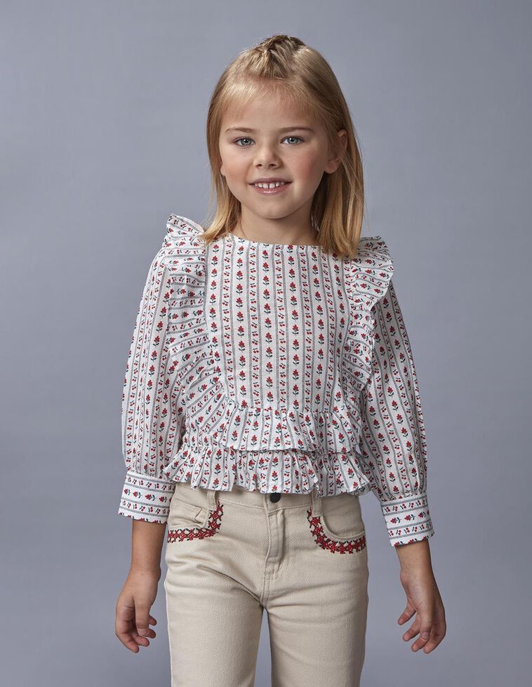 Blusa com babados vermelha