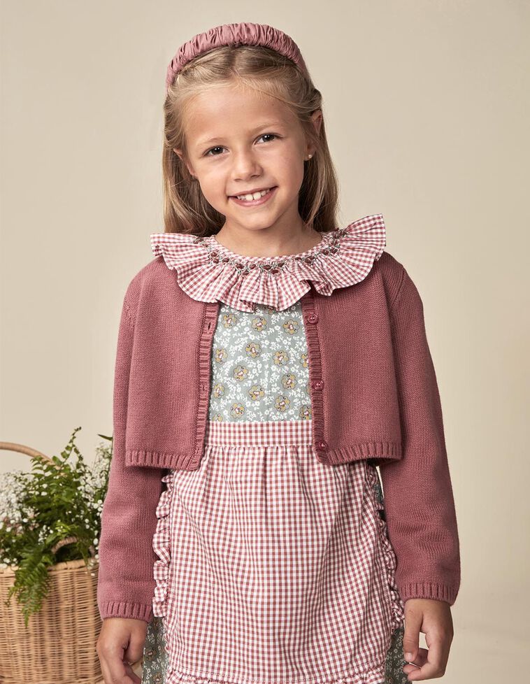 Casaco básico curto rosa