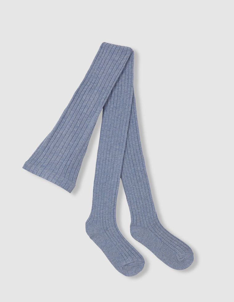 Collants básicos canelados azuis