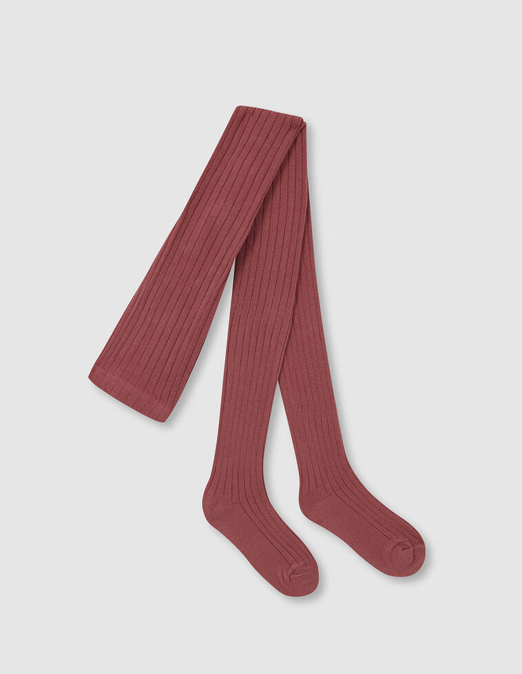 Collants básicos canelados rosa