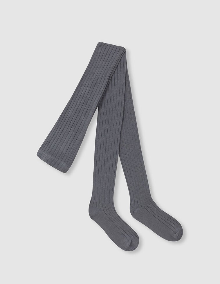 Collants básicos canelados verde escuro