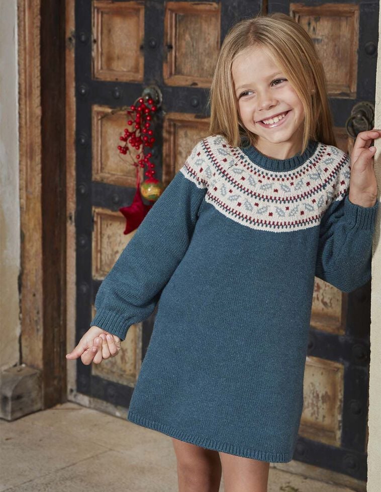 Vestido com greca verde