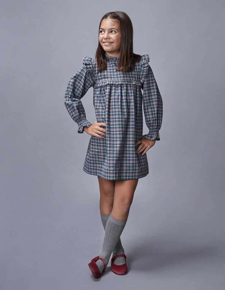 Vestido xadrez verde