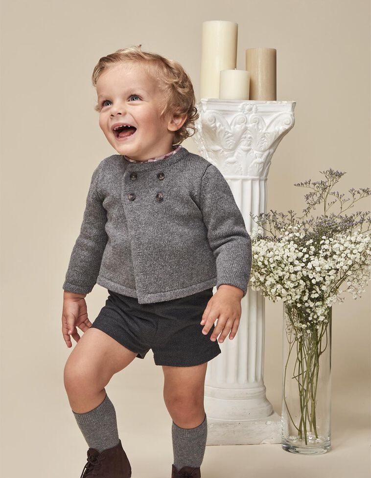 Casaco de malha cinza