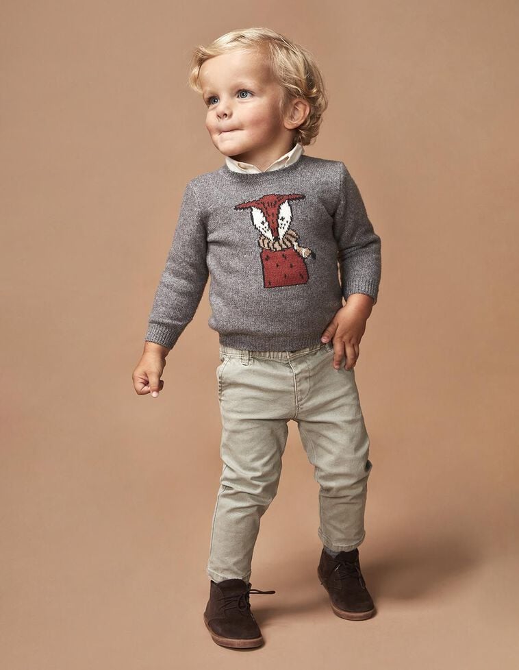 Calças compridas com elástico cinzentas