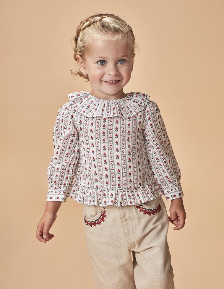 Blusa com folhos vermelha