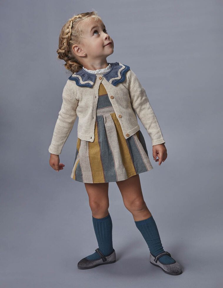 Casaco com gola em contraste castanho claro