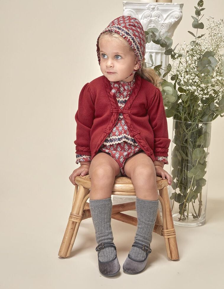 Casaco com tranças granada