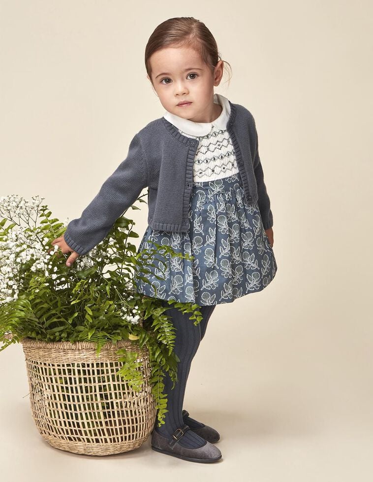 Casaco básico curto azul claro