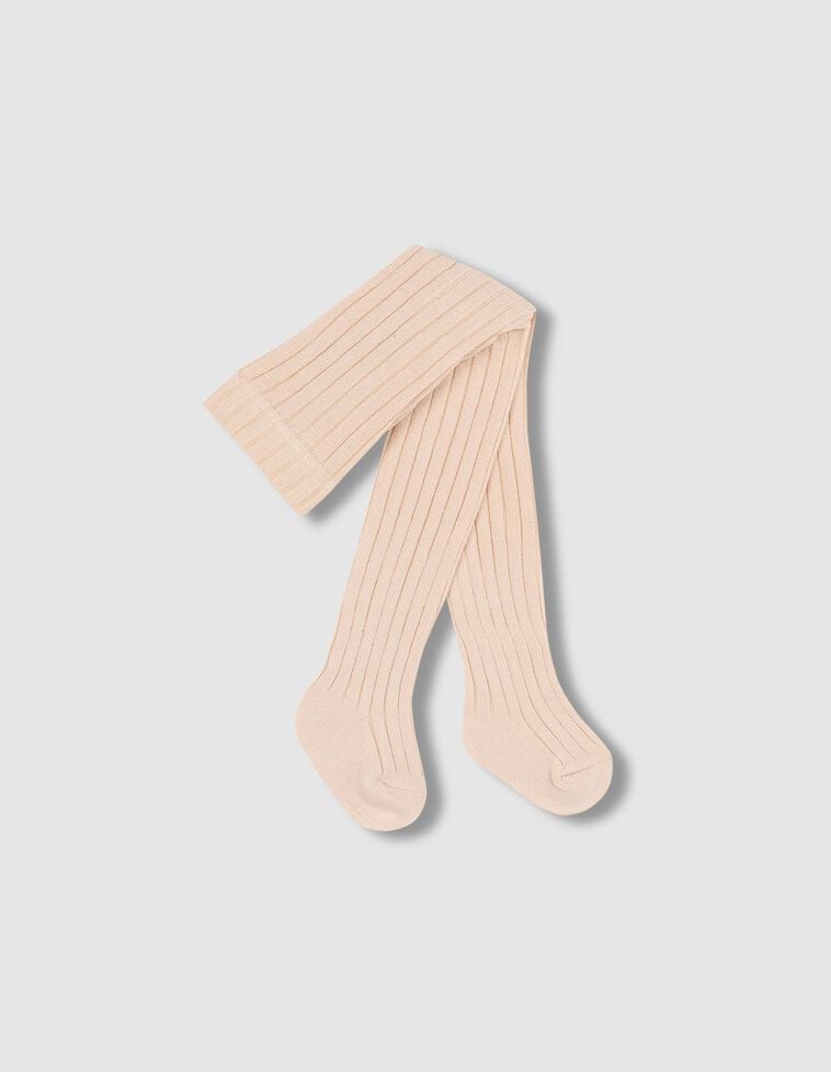 Collants canelados castanhos claros