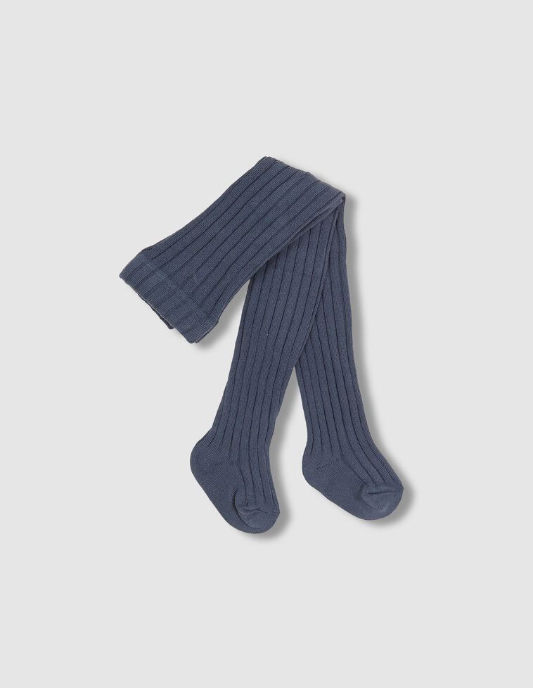 Collants canelados verde-petróleo