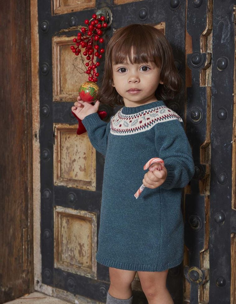 Vestido com greca verde