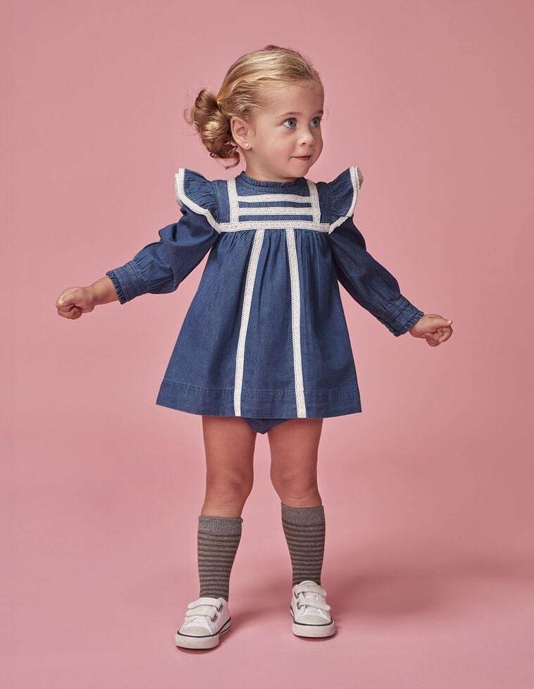 Vestido ganga azul claro